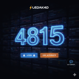 Ledak4d - Angka-angka 4D yang bersinar, pasaran togel populer di latar belakang, dengan ikon link alternatif dan login yang jelas.