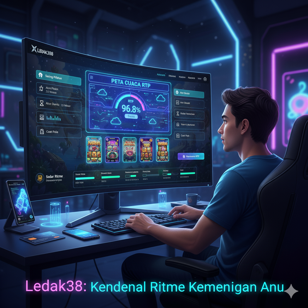 merepresentasikan interpretasi Anda tentang RTP di Ledak388. Gambar ini akan menonjolkan RTP sebagai "peta cuaca" yang membantu dalam penyaringan pilihan, penataan durasi sesi, dan pengelolaan harapan, dengan fokus pada kesadaran ritme dan pengelolaan jeda